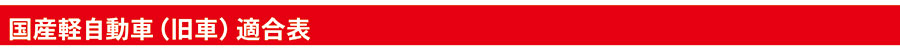 国産軽自動車（旧車）適合表